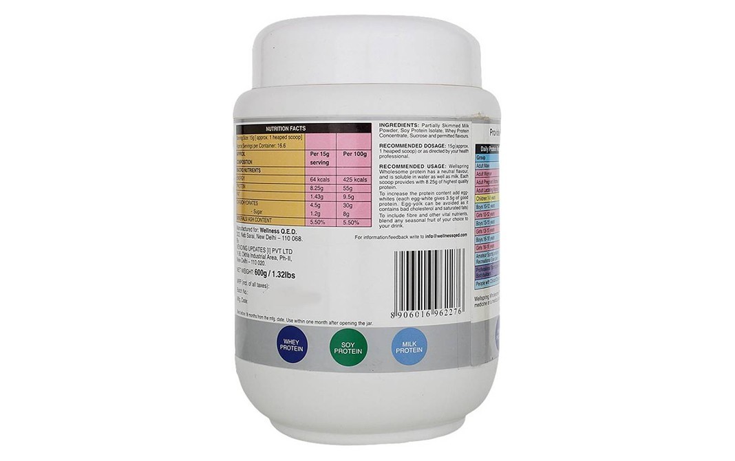 Wellspring Wholesome Whey Protein Soy Milk   Plastic Jar  600 grams
